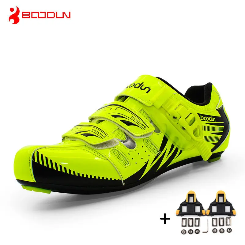 green with cleats Кроссовки для езды на велосипеде, Шоссейная обувь, дышащая, износостойкая, для езды, Атлетическая, для гонок, самоблокирующаяся, велосипедная обувь, Zapatillas Ciclismo - Цвет: green with cleats