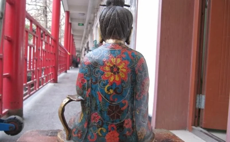 Тибет Народная Бронзовый перегородчатые Gild писание Книги свобода Кван Инь