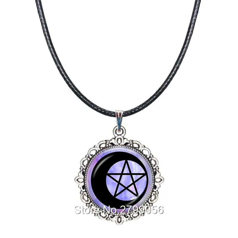 Ювелирные изделия wicca Тройная Луна пентаграмма ожерелье полумесяц колье луна