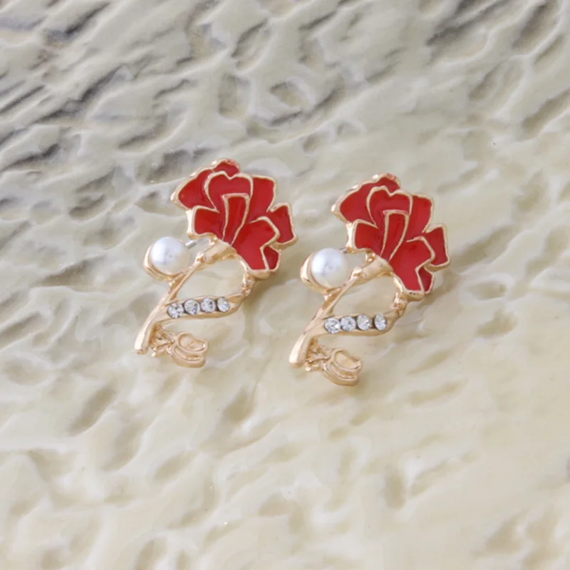 NeeFu WoFu красивые серьги гвоздики цветы Прямая продажа с фабрики металлические