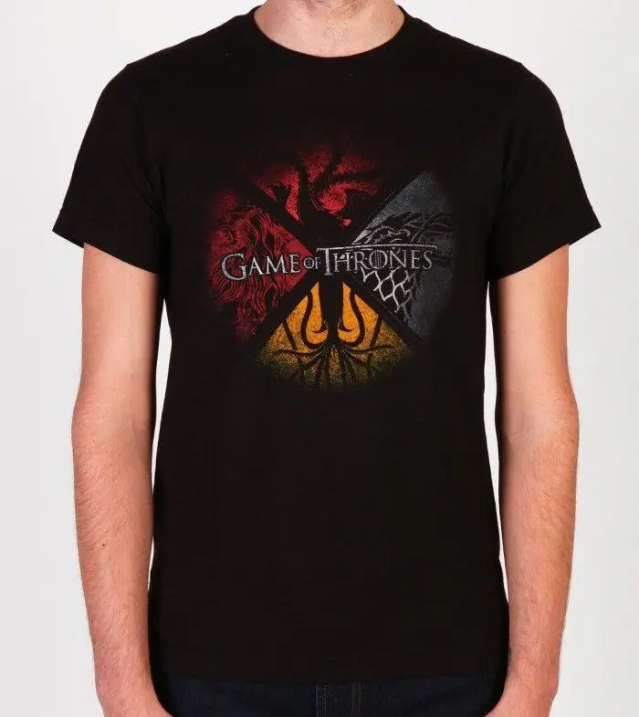Игра престолов четыре дома разделенная Футболка NWT лицензированный и