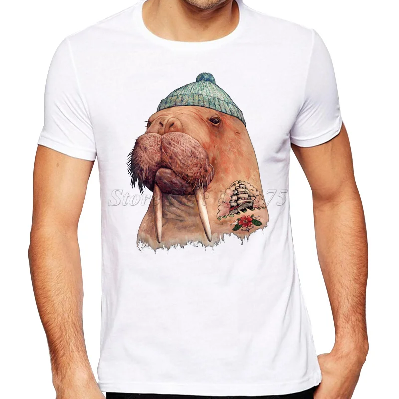 Мужская Летняя мода 2019 футболка с принтом татуированного Морса