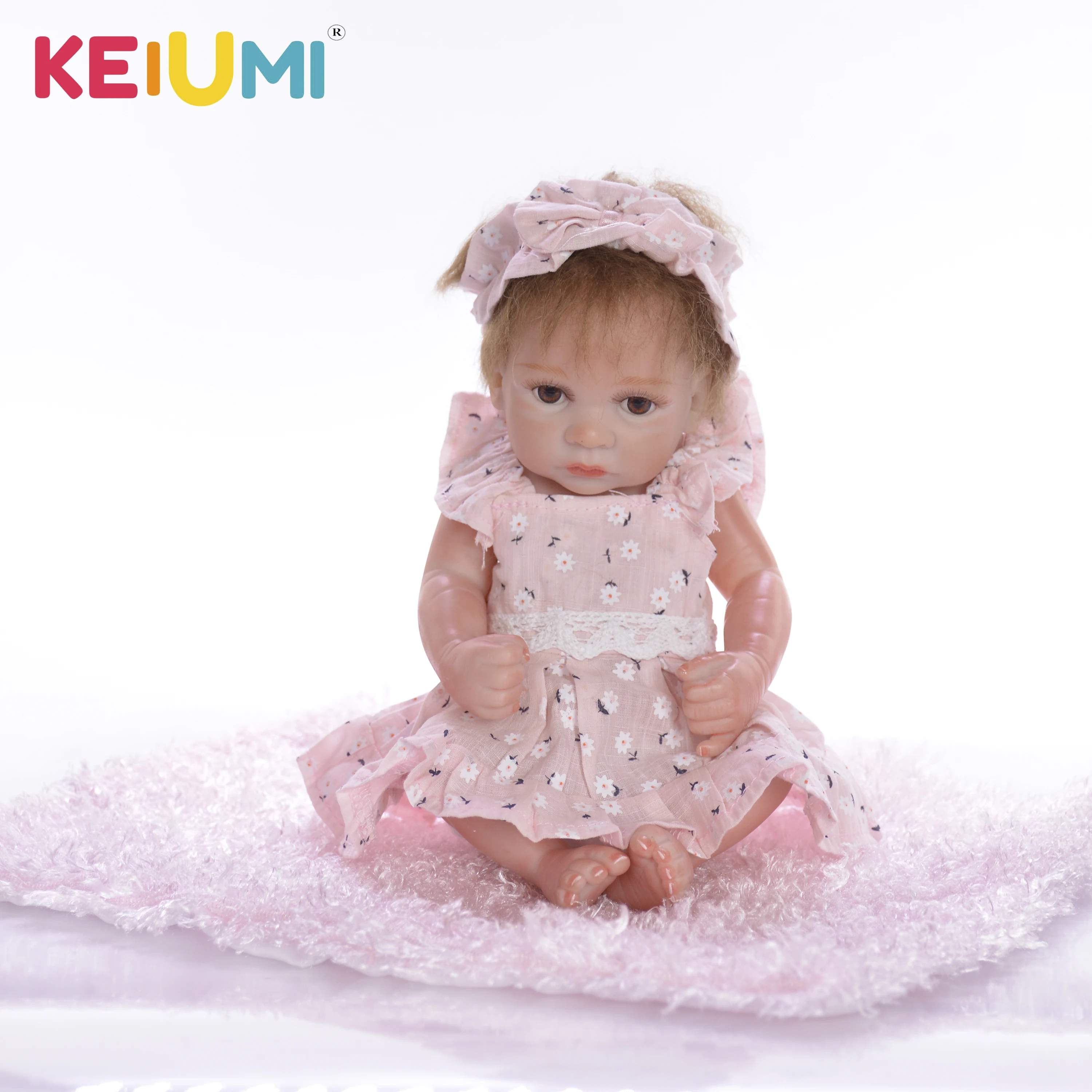 Миниатюрная Кукла реборн KEIUMI 11 дюймов полностью силиконовые виниловые куклы для
