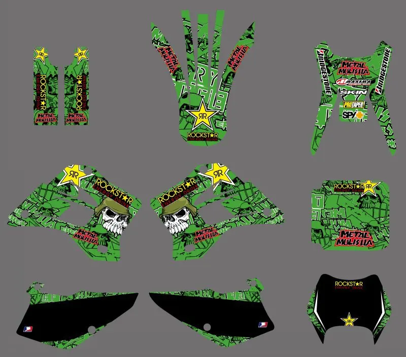 Набор стикеров для Kawasaki KDX200 KDX220 1995 2005 2006 2007 2008 2 штриха KDX 200 220|sticker kit|decal kitdecal graphics |