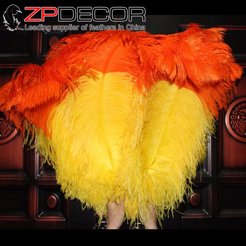 

ZPDECOR 65-70 см (26-28 дюймов) 50 шт./лот ручная работа крашеные желтые с наконечниками оранжевые большие страусиные перья для рождественского костю...