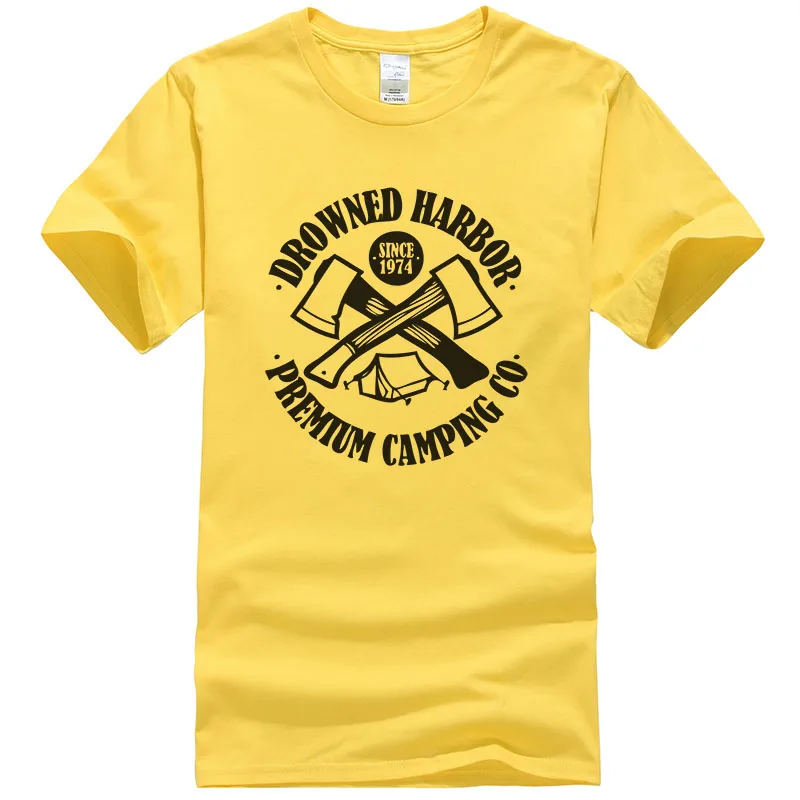 Drowned harbor premium co Letter axe Printed Hatchet t shirt Men Women Cotton tops Cool tees Casual T-shirt #136 | Мужская одежда