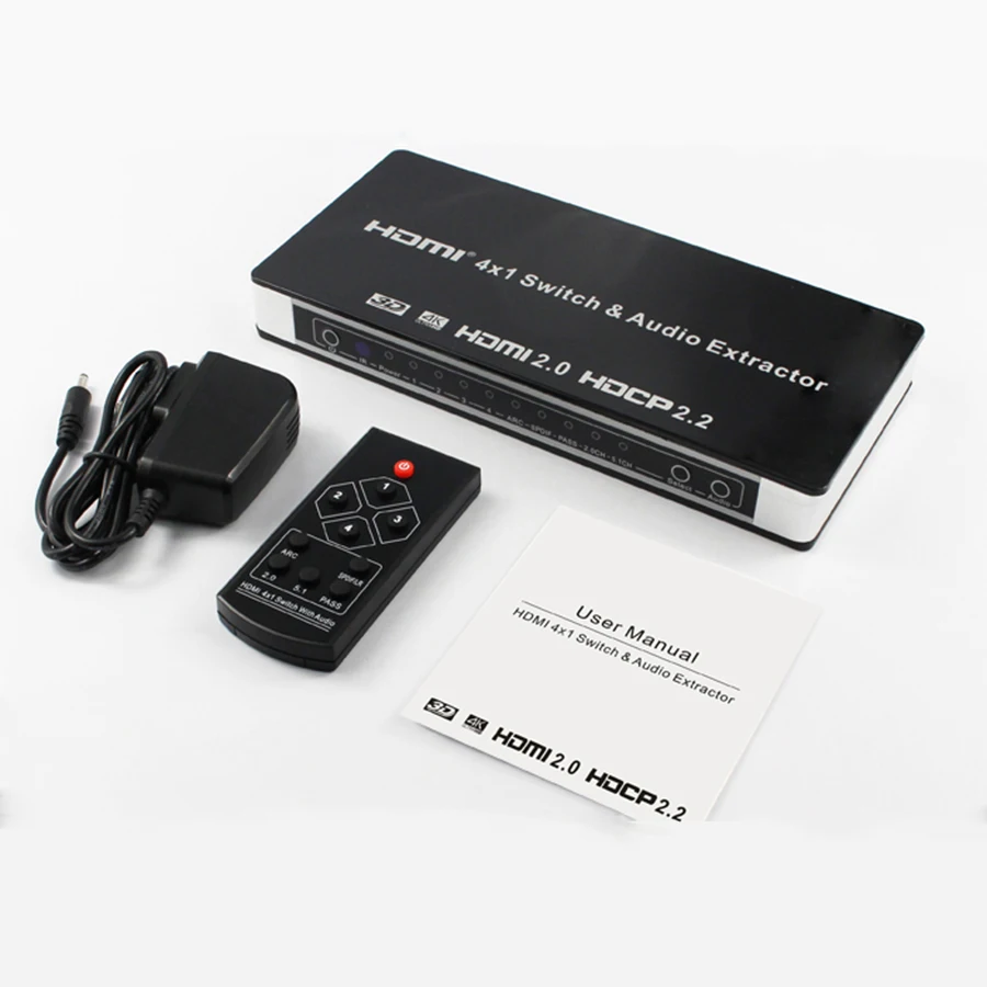 Новый выключатель HDMI 2 0 4x1 4 в 1 выход с аудио экстрактором Toslink/SPDIF RCA поддержка 4K x 2K