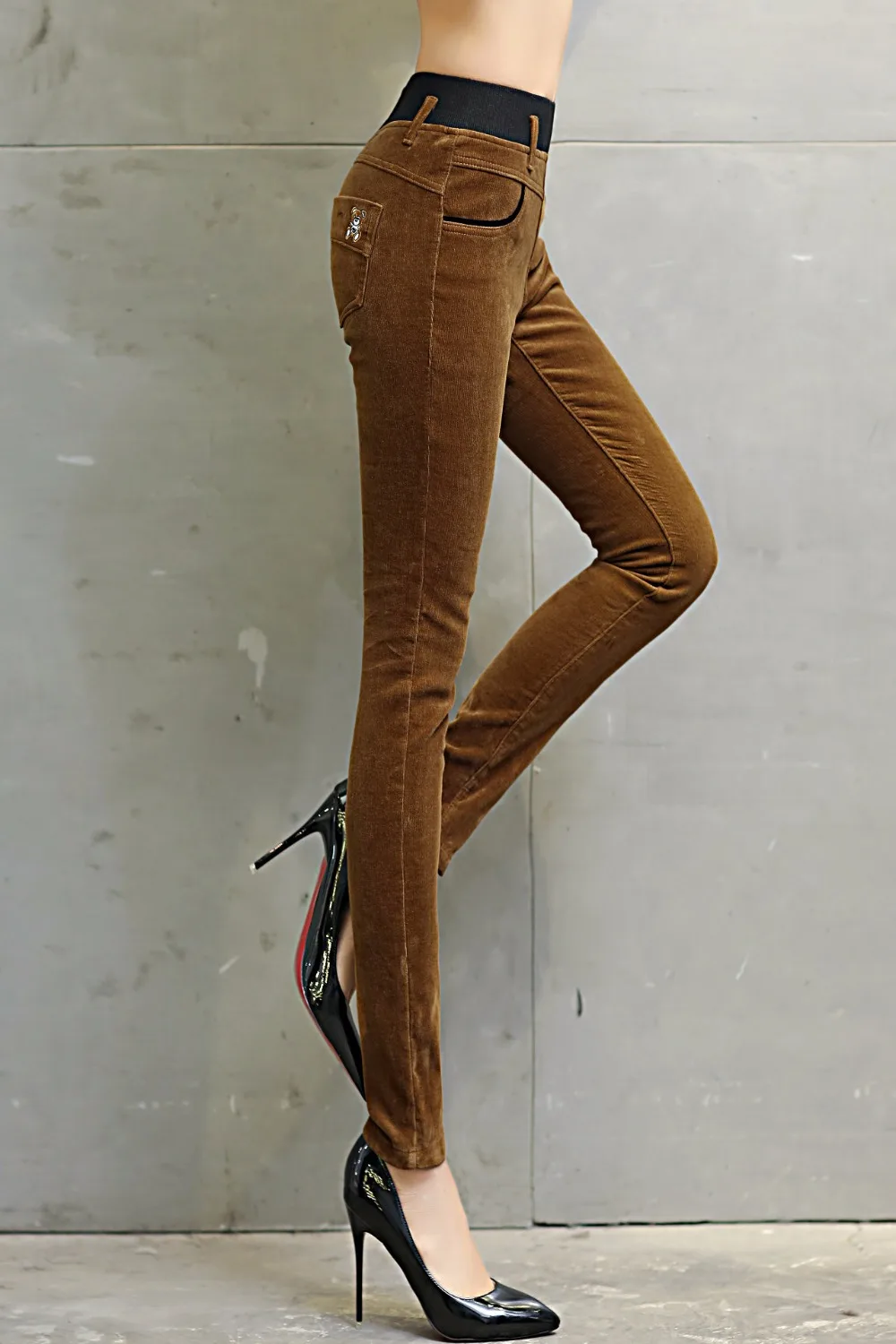 Женские вельветовые брюки утепленные штаны с вельветовой подкладкой эластичные