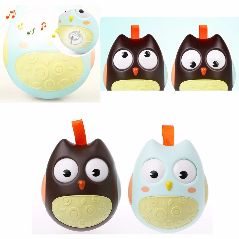 

Cute Nodding Moving Eyes Owl Doll Tumbler Rattles Baby Roly-poly Toy