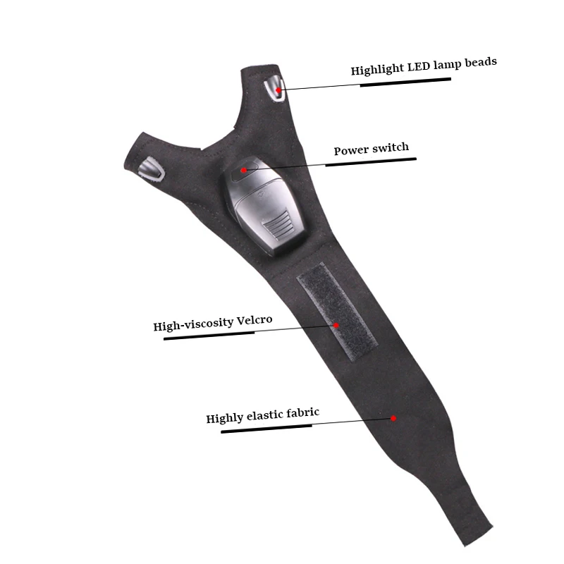 1 шт. ночная рыбалка светодиодная перчатка лампа ночь автоматический ремонт