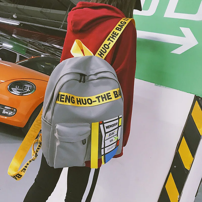 MENGHUO New Ribbons Waterproof Nylon Women Backpack Fashion Shoulder School Bag Preppy Style Backpacks for Teenage Girls Mochila | Багаж и