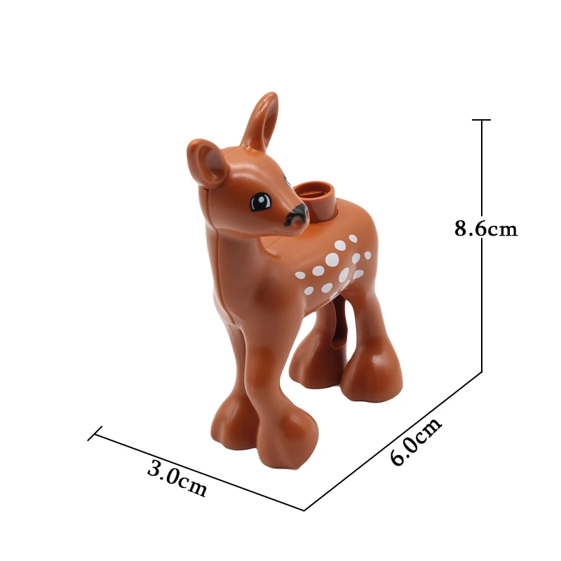 Deer Основные строительные блоки с крупными частицами, аксессуары, животные, зоопарк, совместимые с Duplos, кирпичи, динозавры, яйца, утка, Велоцираптор, игрушки, подарок - Цвет: Deer