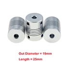 10 шт.лот D19L25 5x8 мм Муфта вала двигателя с ЧПУ Гибкая муфта od19x25 мм Оптовая Прямая поставка 34566, 357810 мм