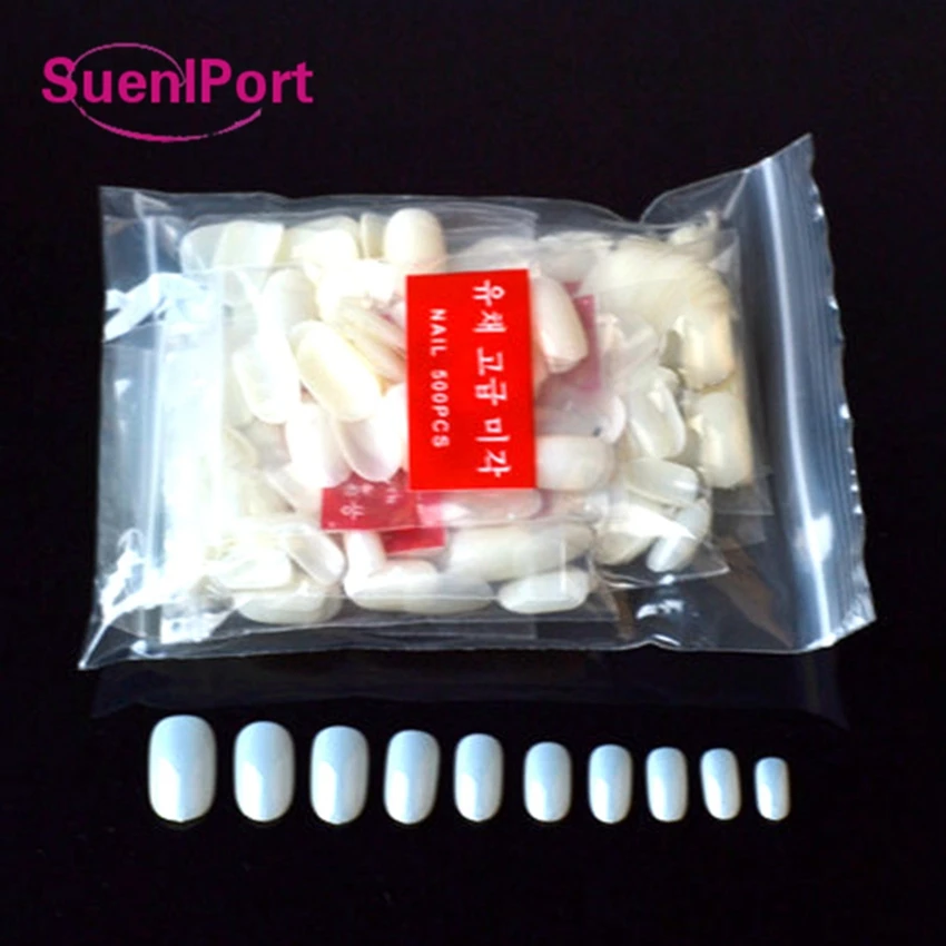 SunelPort 600 шт. короткие накладные ногти естественные белые прозрачные наклейки для