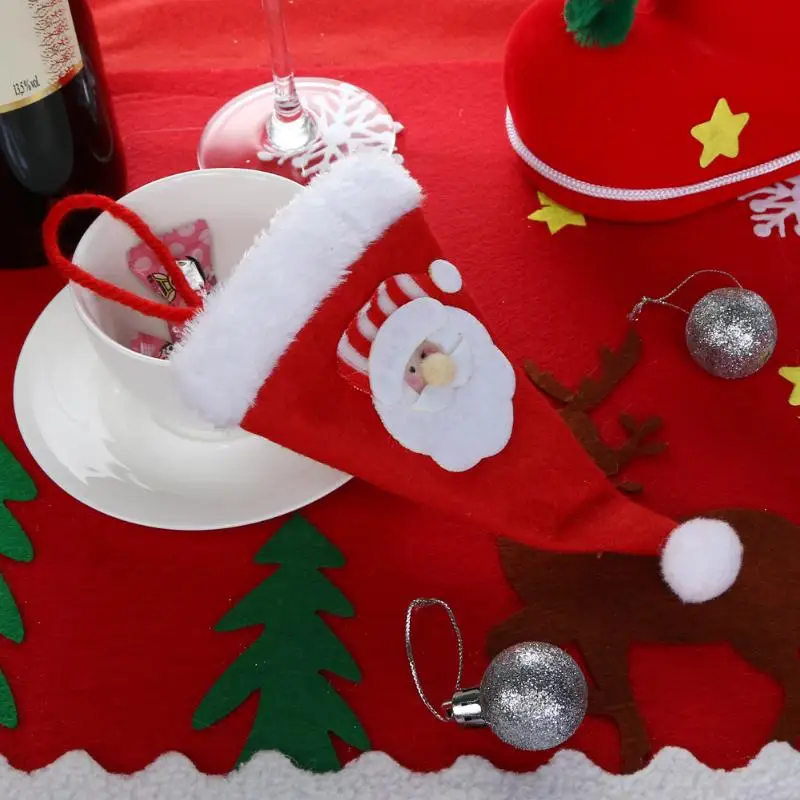 Рождественская шляпа в форме вилки карманная сумка для хранения украшение
