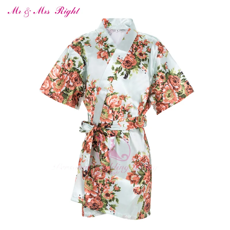 Новый детский шелковый халат с цветочным рисунком кимоно подружки невесты