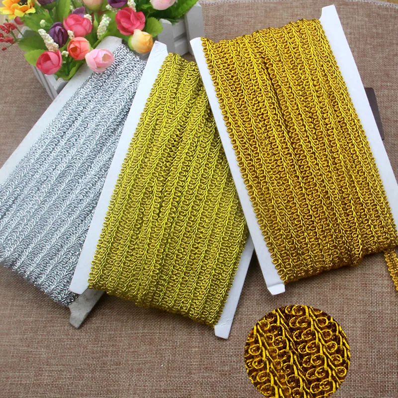 Золотая винтажная вышивка тесьма кружево золото или серебро украшение одежды