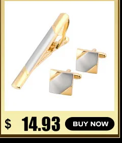 Cufflinks And Necktie Tie Clip Set Gold Cuff Link High Quality Pins links Cuffs Shirts Wedding Men Jewelry Accessories QiQiWu