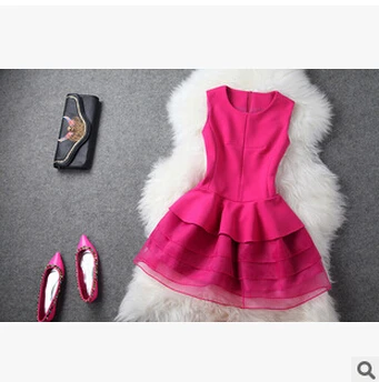 Брендовое бальное платье женское летнее без рукавов 2020 однотонное в европейском