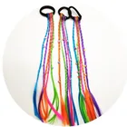 Женская плетеная заколка с цветком из бусин, держатель для парика, хвостика, резинка для волос с сердечками, цветные аксессуары для волос