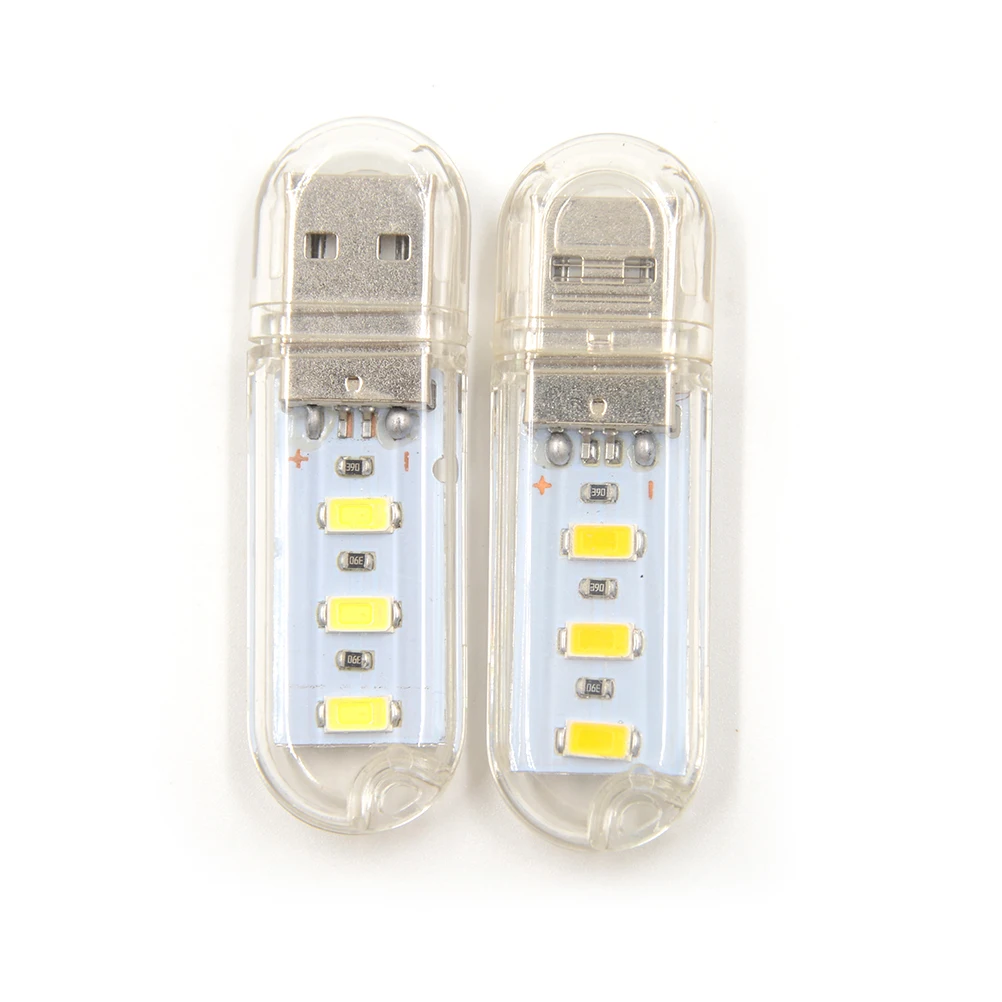 2 шт./лот миниатюрная USB светодиодная лампа освещение для книг 3 светодиода 5730 SMD 1 5