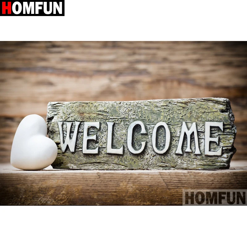 Алмазная живопись HOMFUN текстовое сердце алмазная вышивка 5D сделай сам с полными