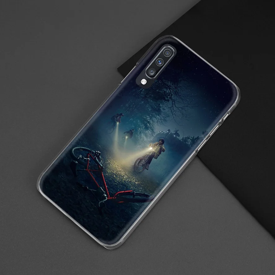 Пленка чехол для samsung Galaxy A50 A70 A20e A40 A30 A20 A10 A8 A6 плюс A9 A7 Жесткий Прозрачный поликарбонатный чехол для телефона чехол очень странные дела