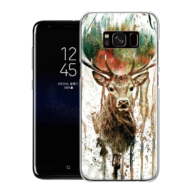 Цветной большой лев Снежная Сова олень красочные каракули для samsung Galaxy S4 S5 Mini S6 S7 S8 S9 Edge Plus Note 3 4 5 8 чехол для телефона - Цвет: 7413