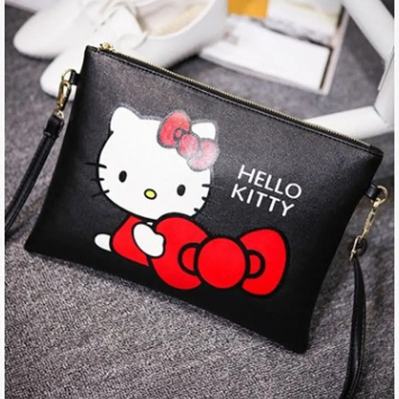 B Hello kitty, женские сумки-мессенджеры,, модная мини кожаная сумка, мультяшный конверт, сумочка, Bolsas, плюшевый рюкзак, Feminina, вещи - Цвет: B