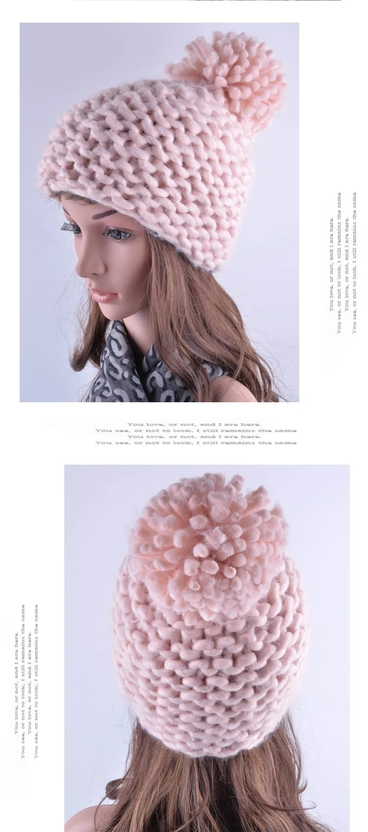 Милая и Милая зимняя женская шапка gorros, вязаная шапка для женщин, шерстяной берет из необработанной шерсти, сохраняющая тепло, милые шапочки для девочек