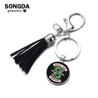 Кулон SONGDA 2018, брелок со стеклянным кабошоном, ручная работа, 8 стилей, брелок для ключей с кисточкой, ювелирные изделия для мужчин
