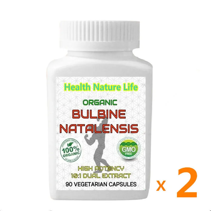 PURE& CERTIFIED BULBINE NATALENSIS 10:1 экстрактом высокой мощности 90 шт/бутылка - Цвет: 2 bottles