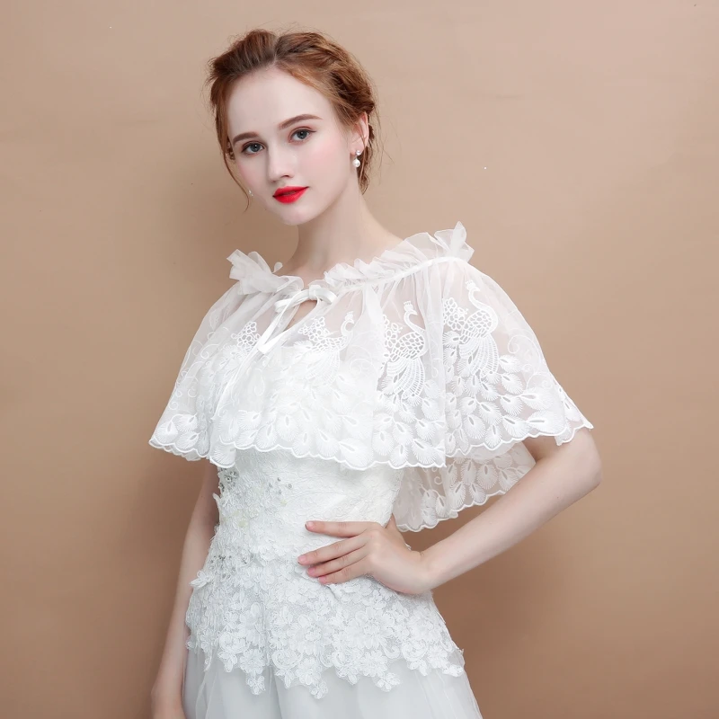 Свадебная накидка с вышивкой в виде феникса аксессуары для невесты модная