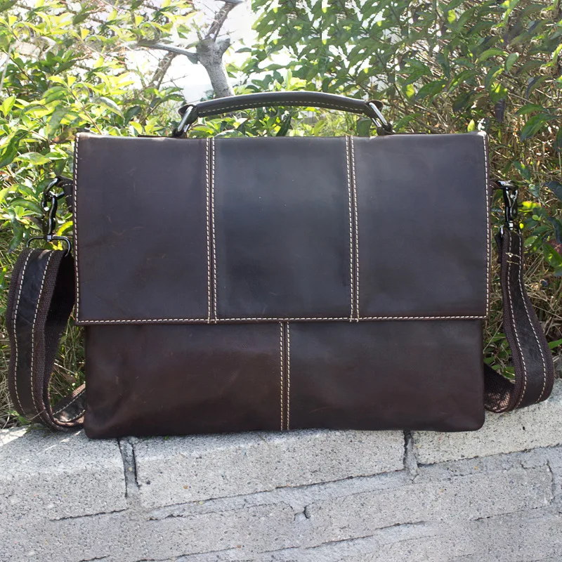 Мужская деловая сумка из натуральной воловьей кожи мягкий портфель для ноутбука