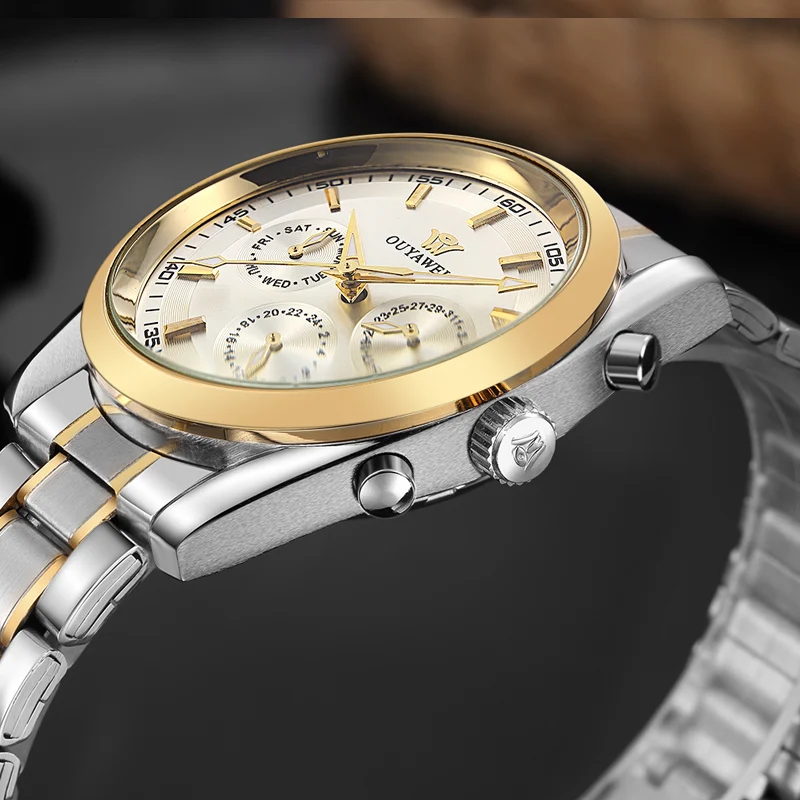 OUYAWEI деловые роскошные часы с суб-циферблатом Мужские автоматические