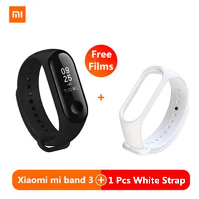 3 add White strap Xiaomi mi band 2 Смарт-браслет mi Группа miband 2 Смарт-часы Фитнес трекер сердечного ритма Touchpad OLED - Цвет: 3 add White strap