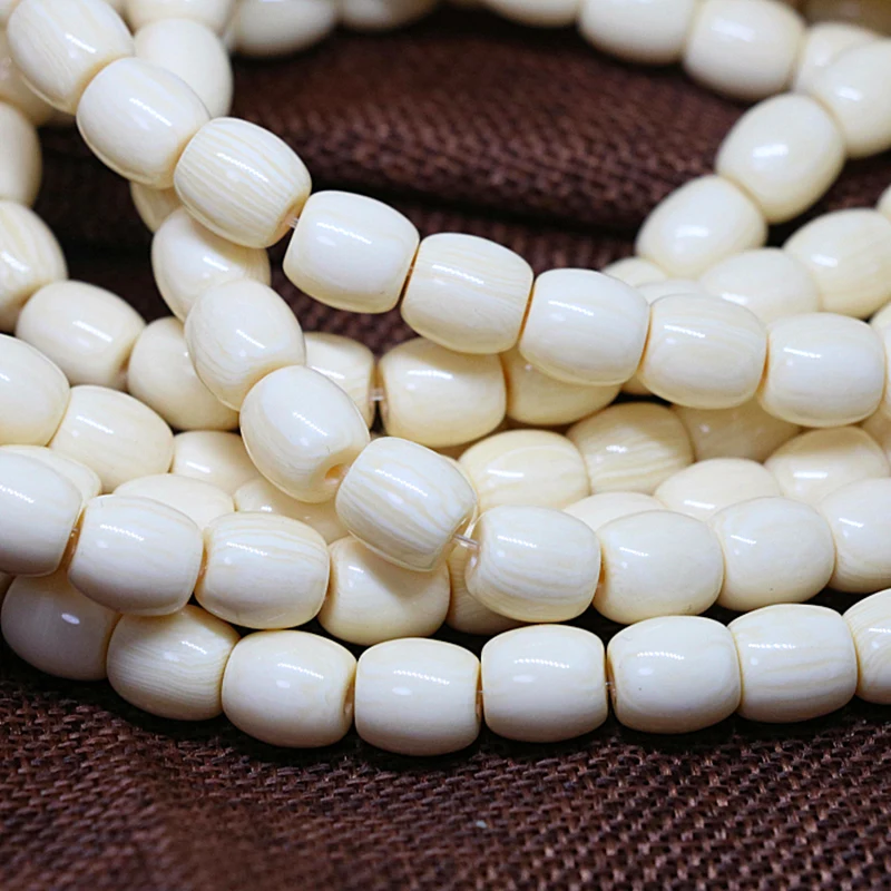 White resin beeswax9*9mm 10*10mm 12*12mm barrel rice shape loose beads wholesale retail fit diy women fashion jewelry 15inch B55 | Украшения