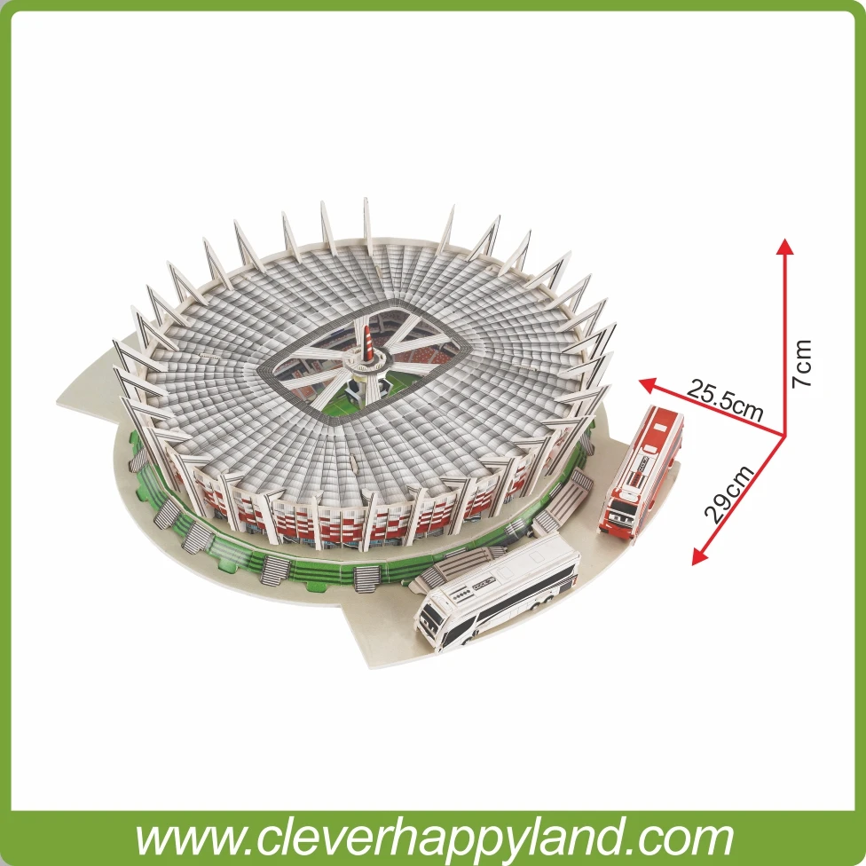 

Clever&Happy 3d puzzle model Stadion Narodowy F.C souvenir Buliding model Warsaw Stadium paper material toys for children gifts
