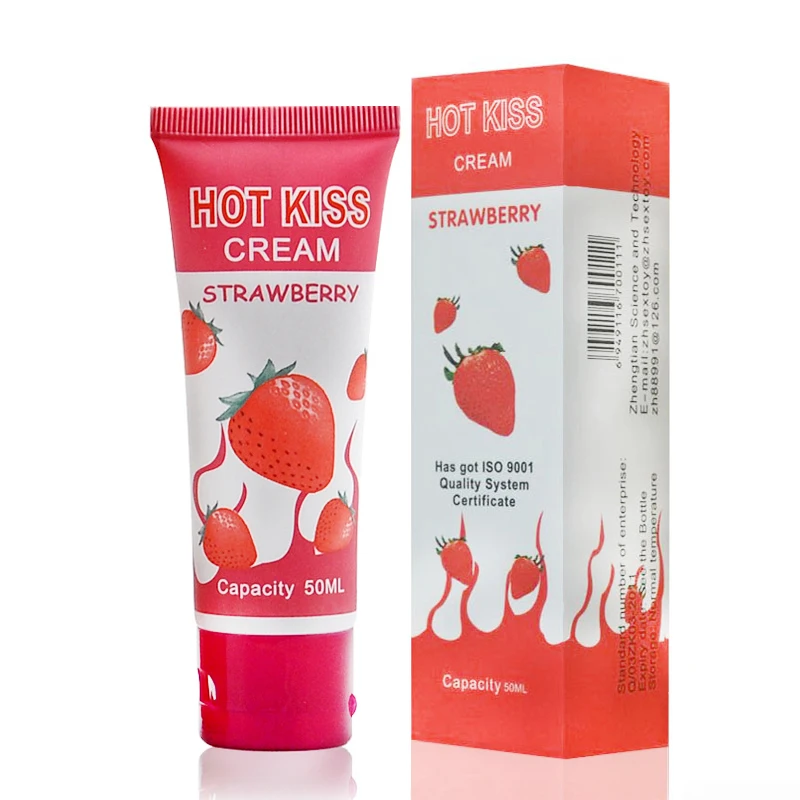 Горячий поцелуй Strawberry Cream вкусом оральный секс на водной основе Съедобные Смазка гей анального секса смазки вагинальной смазки для секса 50 ml