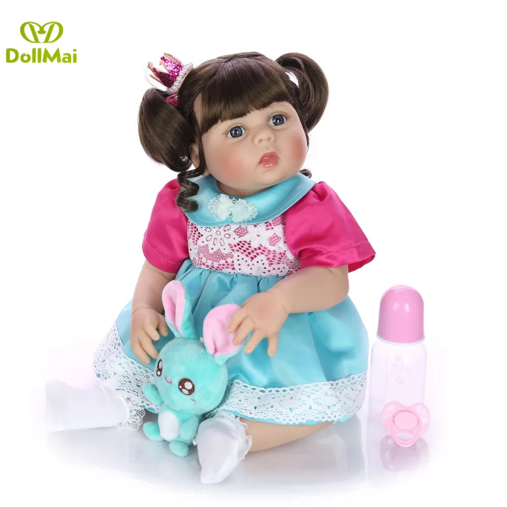 55 см полный силиконовые для новорожденных девочек куклы Baby Alive младенец