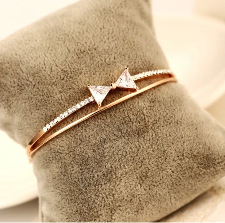 Женский Регулируемый браслет с фианитом цвет розового золота|adjustable bangle|bracelets &