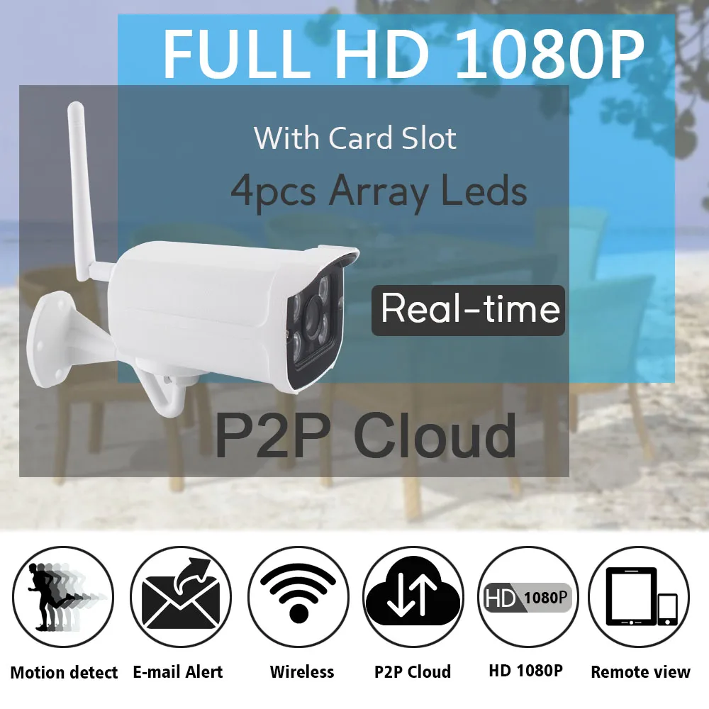 OUERTECH Wi-Fi IP камера 1080P проводной ONVIF P2P CCTV цилиндрическая Внешняя ночного видения