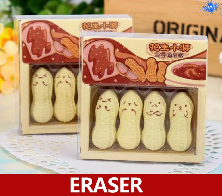 10 коробок/партия креативная искусственная прекрасный арахисовый ластик/резинка