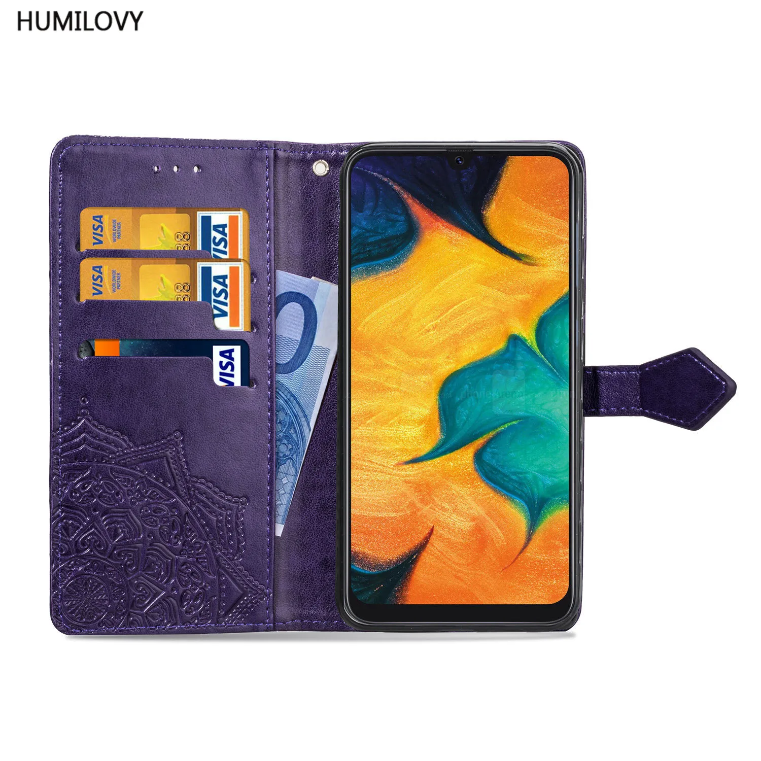 For Samsung Galaxy A30 SCV43 Case Luxury Leather Wallet Flip Cover Card Holder for Japan Version | Мобильные телефоны и