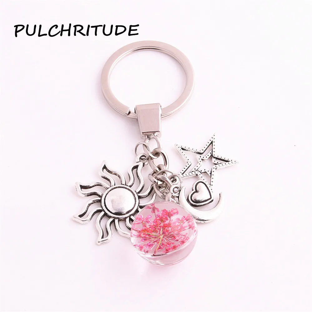 Кольцо для ключей из металлического сплава PULCHRITUDE 2 шт./лот брелок с сушеным