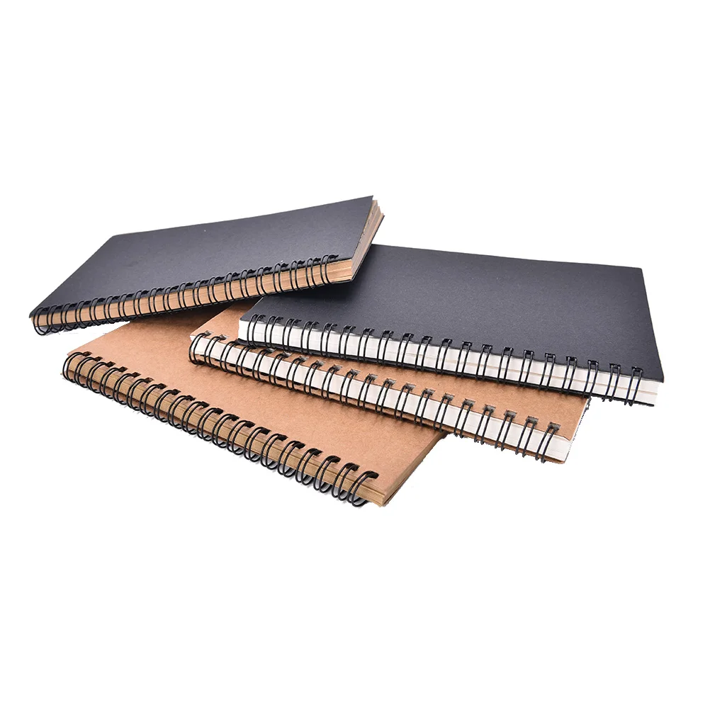 

Office School Supplies Blank Vintage Sketchbook Diray for Drawing Graffiti Painting 50 sheets Sketch book Kraft spiral notebook
