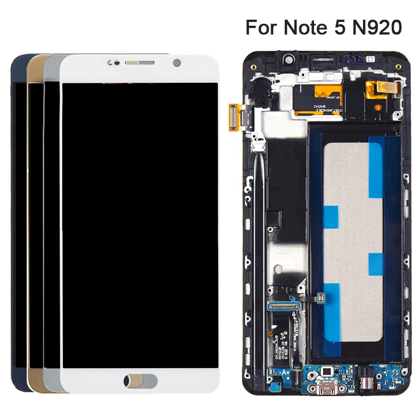 Оригинальный AMOLED ЖК-дисплей для SAMSUNG Galaxy Note 5 дигитайзер сенсорного экрана с