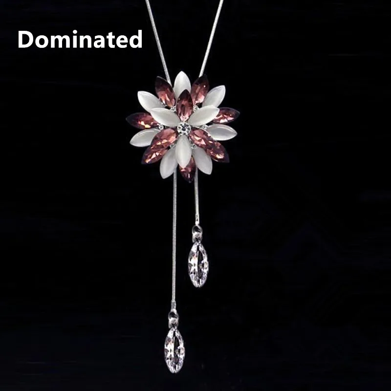 Женское Ожерелье цепочка с подвеской в виде цветка|chain necklace|sweater chainfemale accessories |