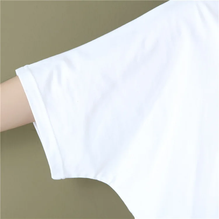 2019 Летняя женская футболка большого размера d Повседневная Свободная с круглым