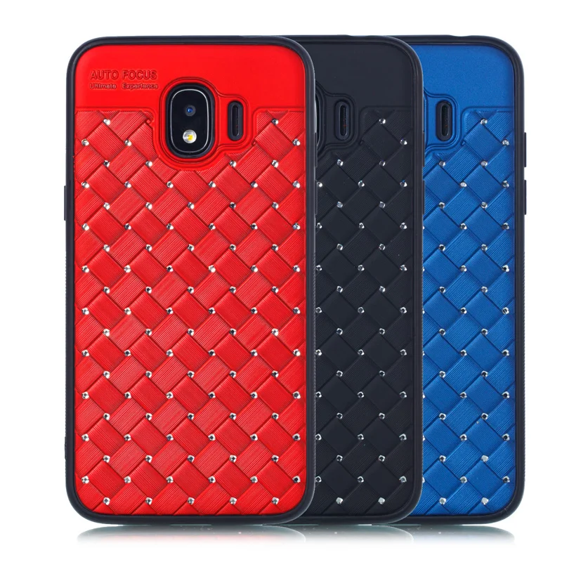 Luxury Women Rhinestone Woven Bling Phone Case Cover Coque Funda for Samsung Galaxy J8 2018 J2 Core Pro J5 J7 Prime ON 5 7 |